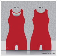 Damaged Ear Womens Solid Red Singlet