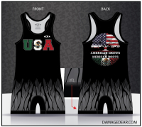 Tree and Roots USA Mexico Wrestling Singlet
