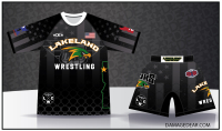 Lakeland Wrestling Club Rash Guard and Fight Shorts