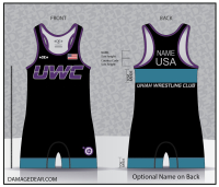 Ukiah Wrestling Club UWC Blue-banded Singlet